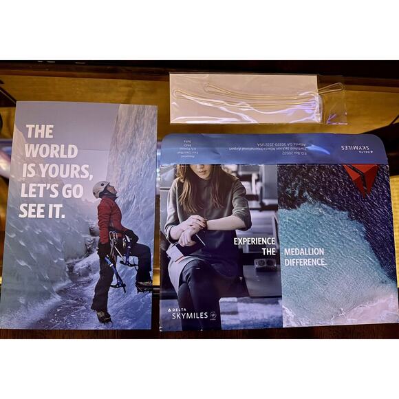 COPY - Delta Airlines Diamond Medallion Luggage Bag Name tags Envelope Tie Blue… - Picture 2 of 6